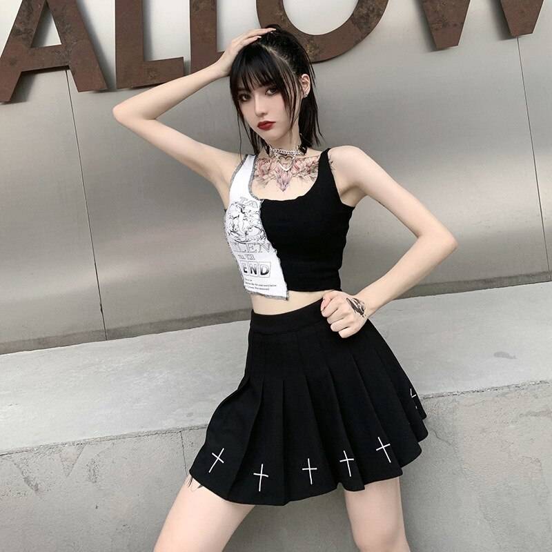 Streetwear Punk Style Crop Top - Women’s Clothing & Accessories - Shirts & Tops - 13 - 2024