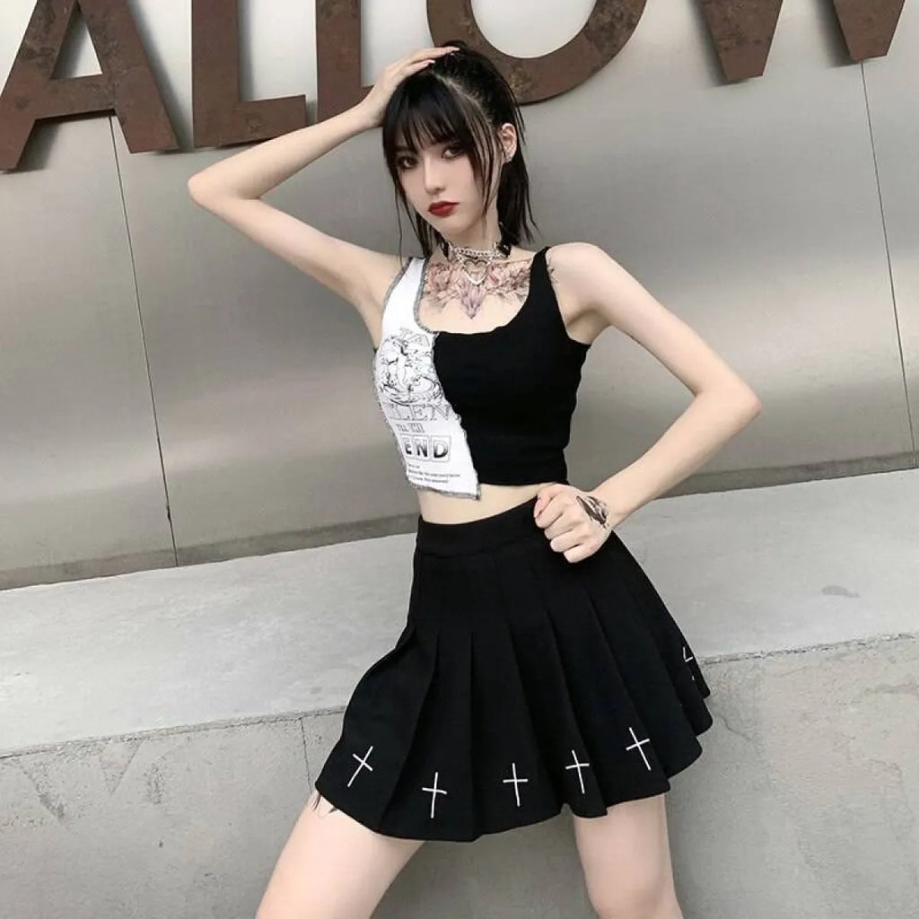 Streetwear Punk Style Crop Top - Women’s Clothing & Accessories - 13