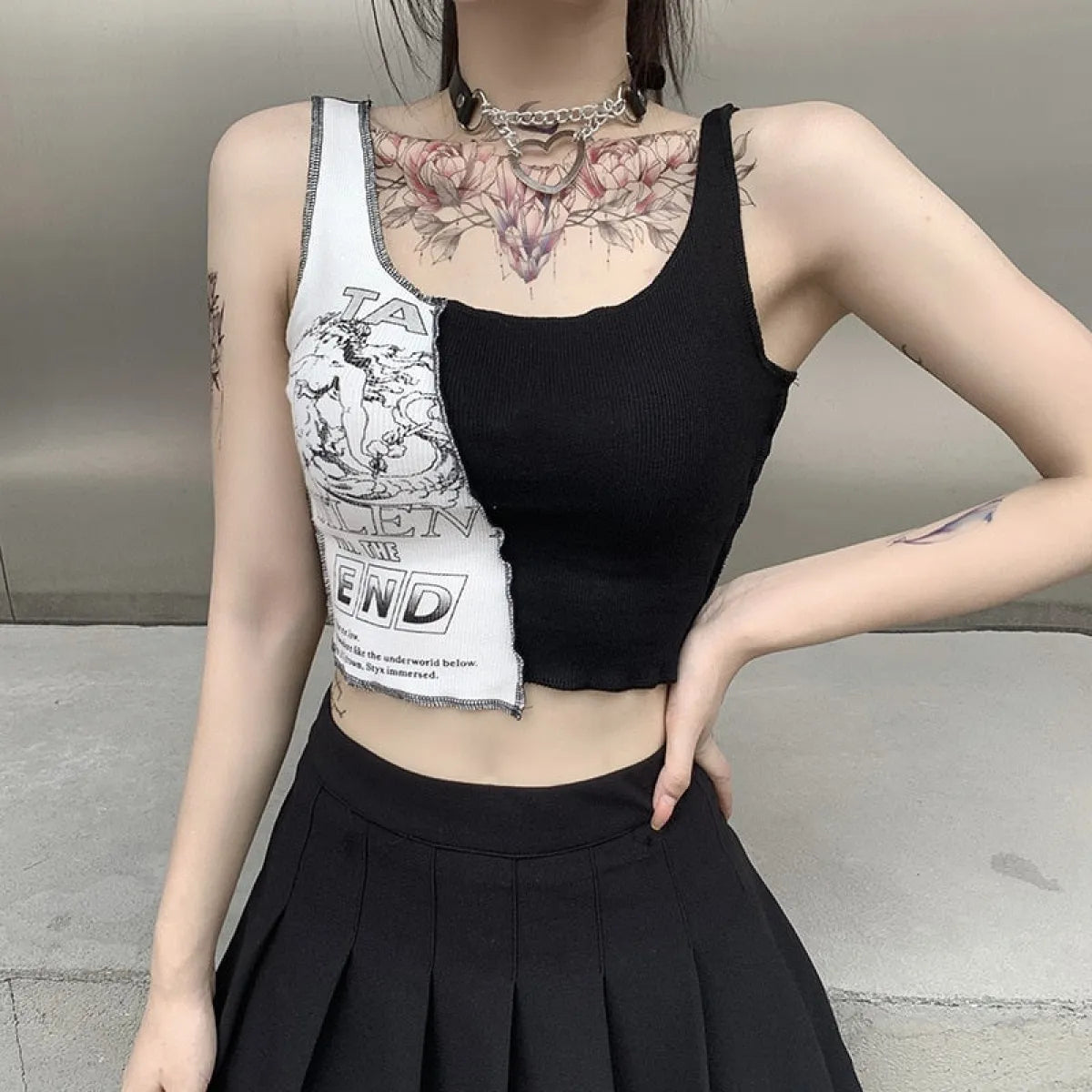 Streetwear Punk Style Crop Top - Women’s Clothing & Accessories - 3