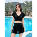 Korean Ruffle Striped Bikini Set with Skirt - Bottoms - Swimsuits - 6