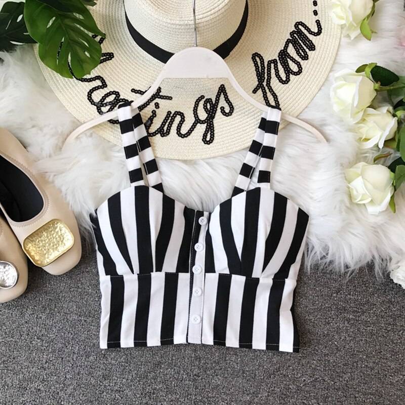 Striped Crop Top - Black/White / 3XL - Women’s Clothing & Accessories - Clothing - 17 - 2024