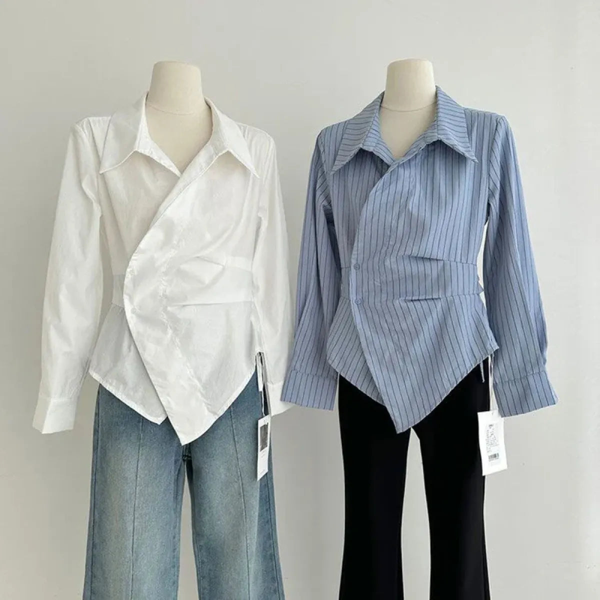 Striped Harajuku Irregular Blouse - Women’s Clothing & Accessories - Tops - 5