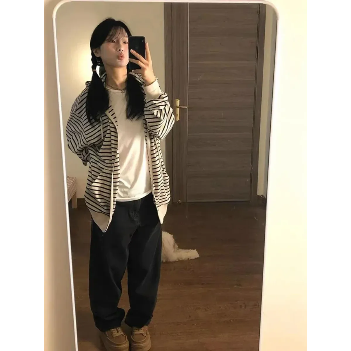 Striped Harajuku Zip Hoodie - Hoodies & Sweatshirts - Sweatshirts - 1