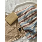 Striped Knit V-Neck Loose Long Sleeve Tee - T-Shirts - Sweater / Pullover - 5