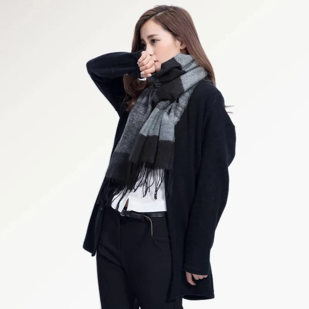 Warm Wide Striped Pashmina Scarf - Women’s Clothing & Accessories - 9