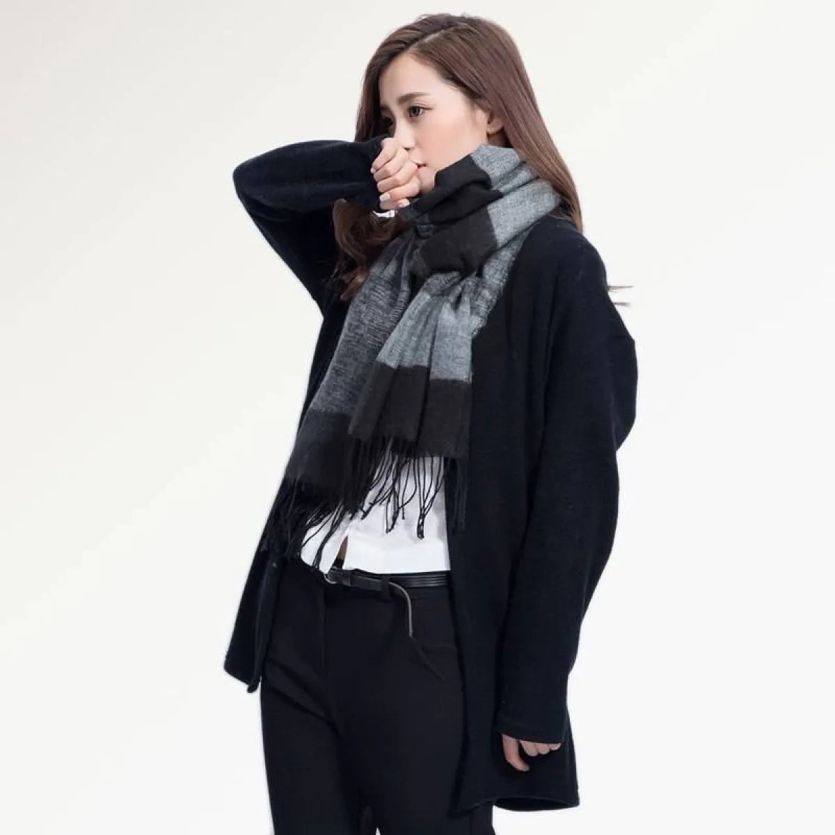 Warm Wide Striped Pashmina Scarf - Women’s Clothing & Accessories - 9