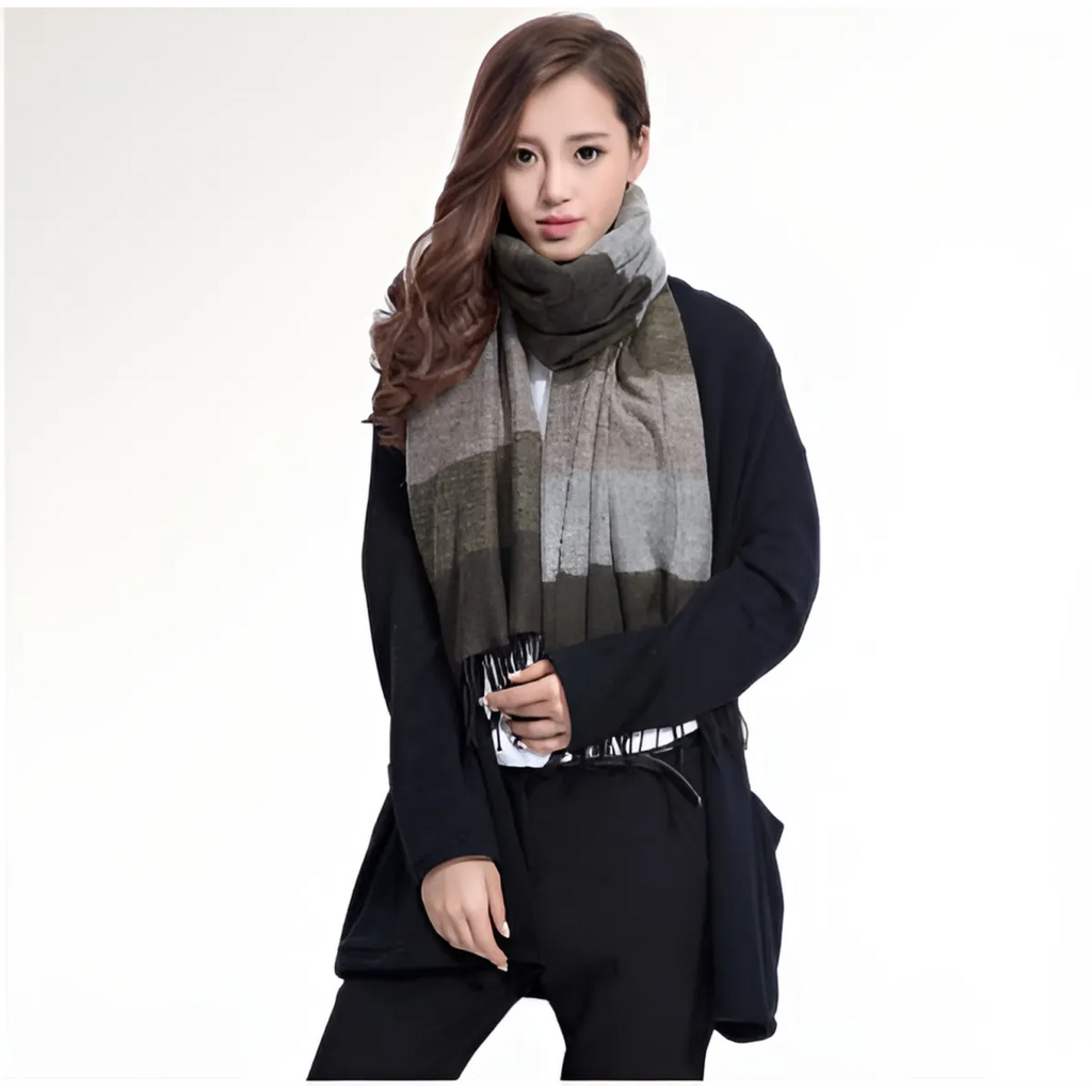 Warm Wide Striped Pashmina Scarf - Women’s Clothing & Accessories - 3