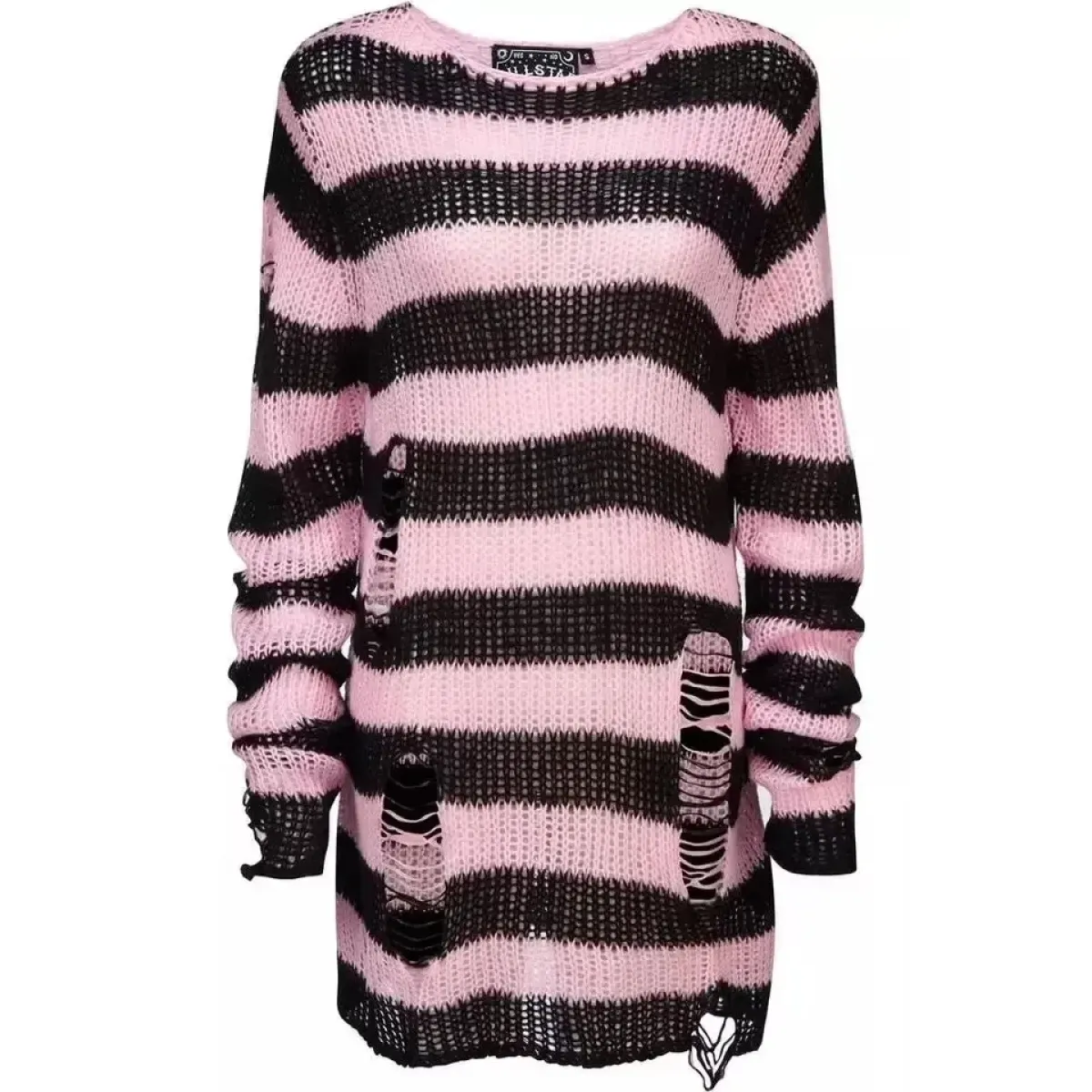 Striped Ripped Knit Gothic Sweater - Sweaters - Sweater / Pullover - 6