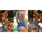 Striped Ruffled Swimsuit - Women’s Clothing & Accessories - 13