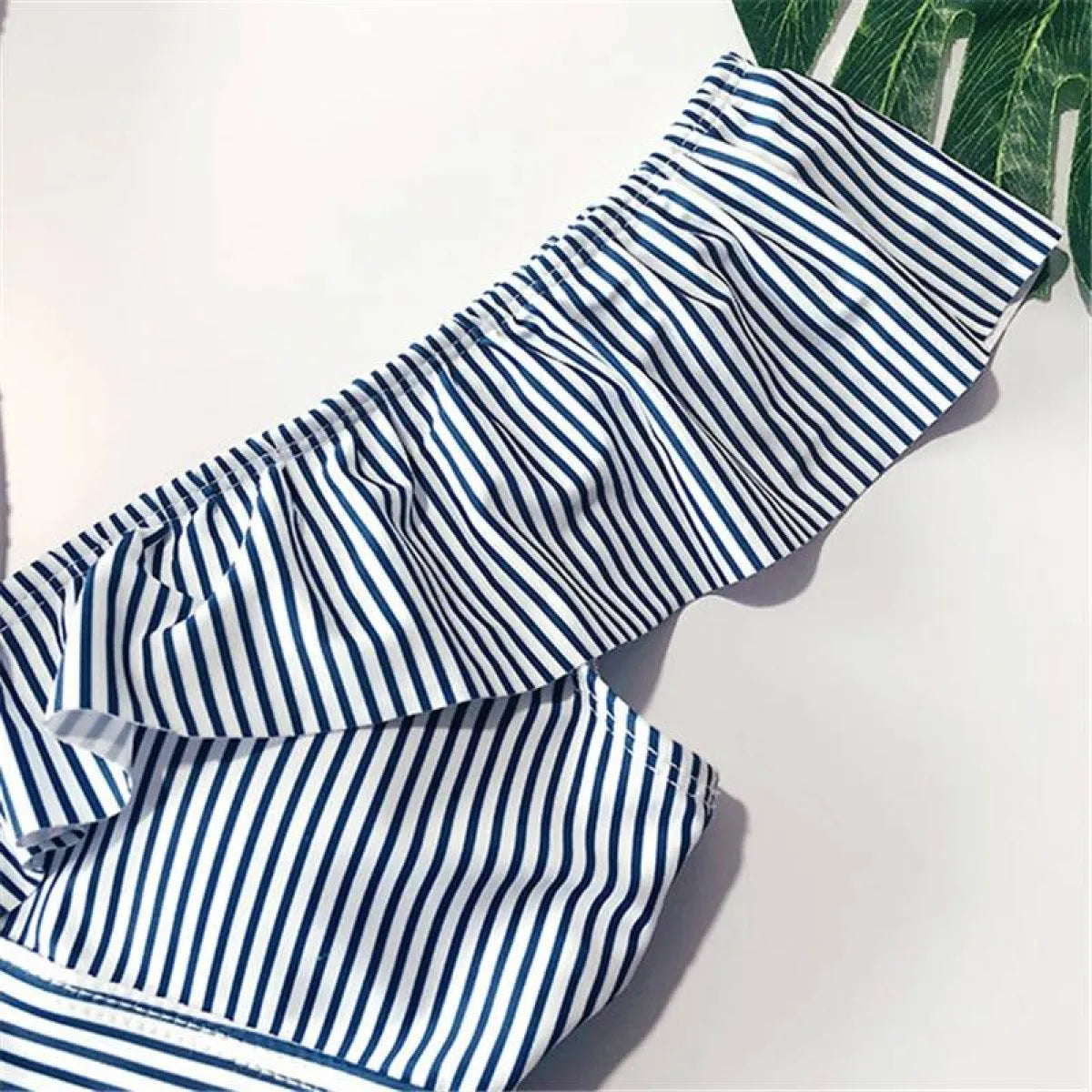 Striped Ruffled Swimsuit - Women’s Clothing & Accessories - 18