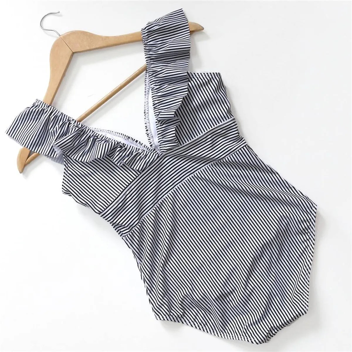 Striped Ruffled Swimsuit - Women’s Clothing & Accessories - 21