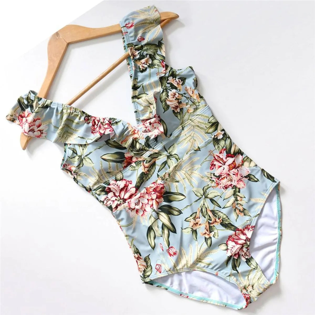 Striped Ruffled Swimsuit - Women’s Clothing & Accessories - 25