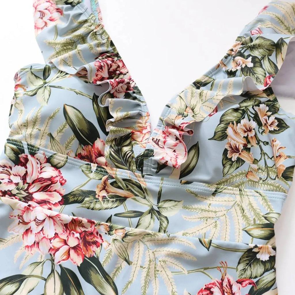 Striped Ruffled Swimsuit - Women’s Clothing & Accessories - 27