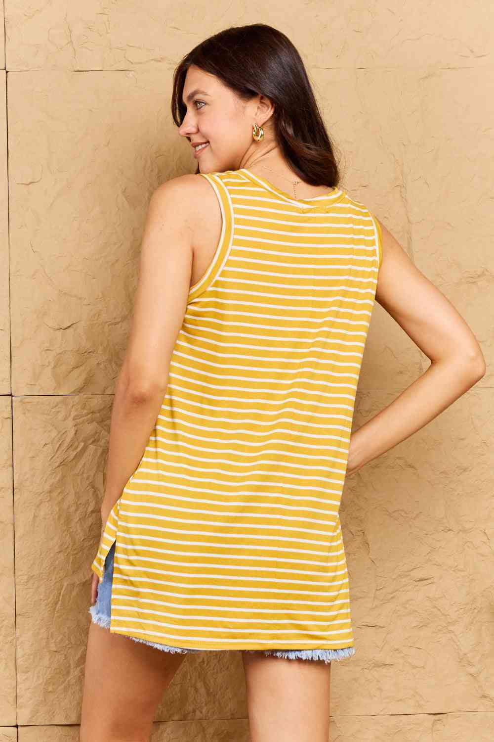 Talk To Me Full Size Striped Sleeveless V-Neck Top - Women’s Clothing & Accessories - Shirts & Tops - 2 - 2024