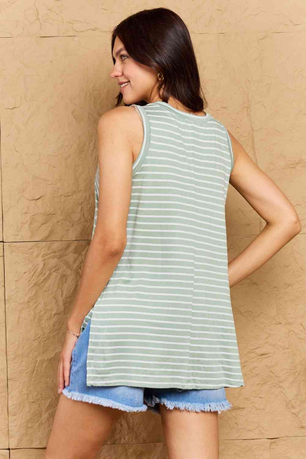 Striped Sleeveless V-Neck Top - Tops - Shirts & Tops - 9 - 2024