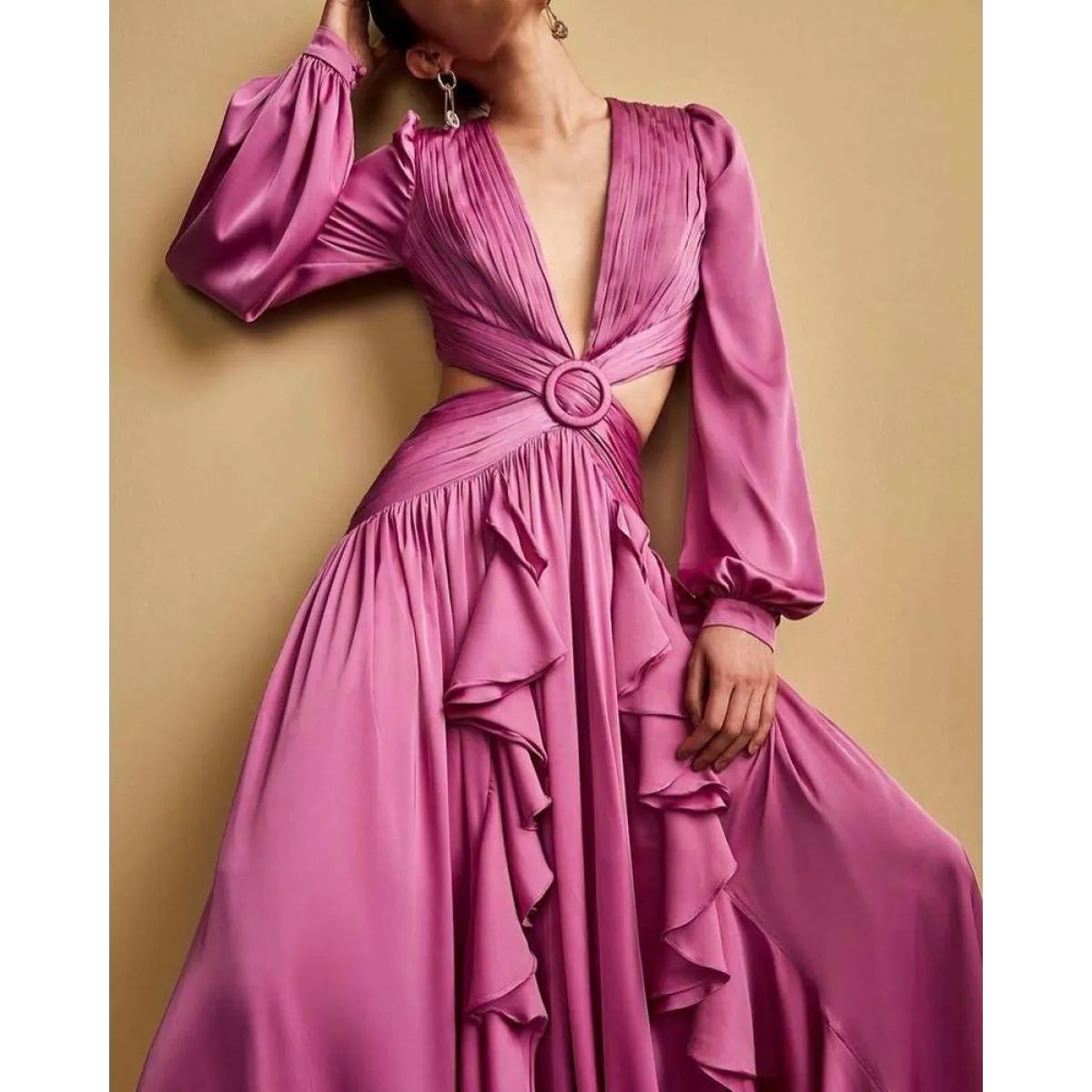 Stylish Wrap Dress With Tie Waist - All Dresses - 9