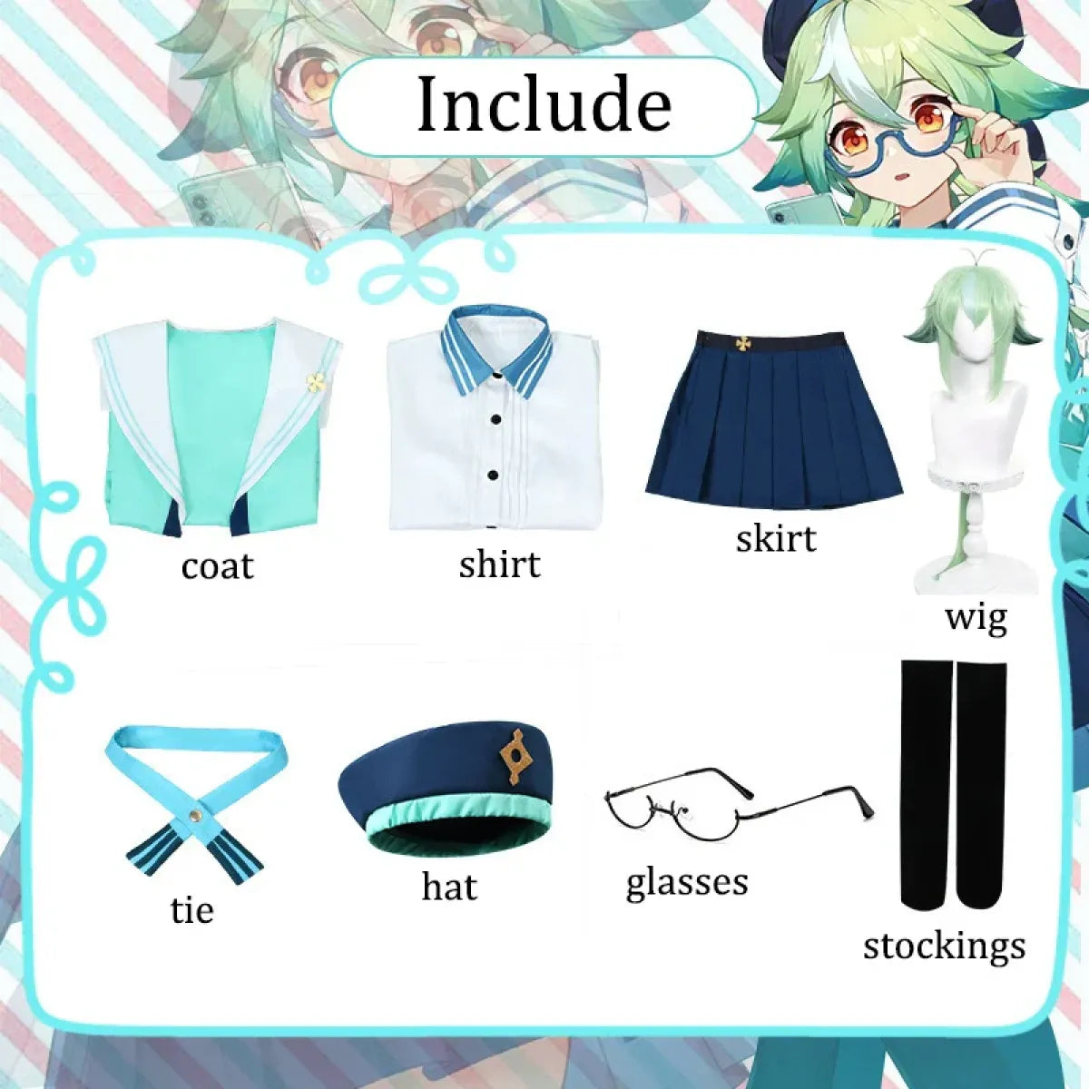 Sucrose Cosplay Costume Full Set with Wig & Accessories - Cosplay - Cosplay - 6