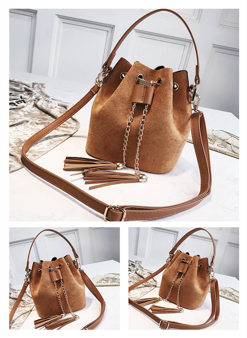 Cute Suede Bucket Bag - Women Bags & Wallets - Handbags - 11 - 2024