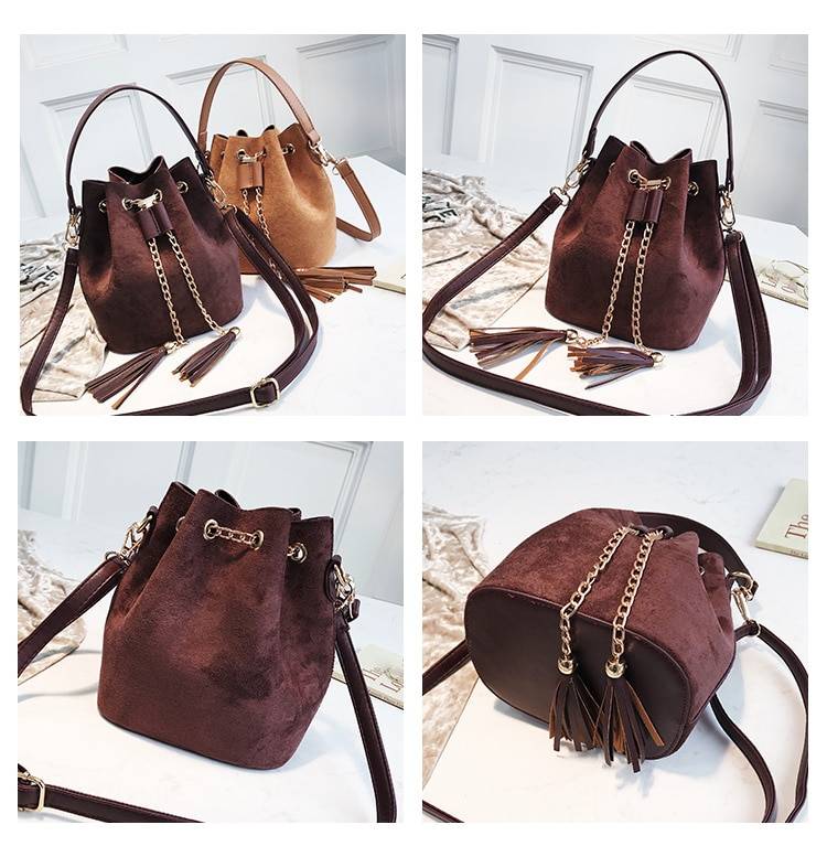 Cute Suede Bucket Bag - Women Bags & Wallets - Handbags - 13 - 2024