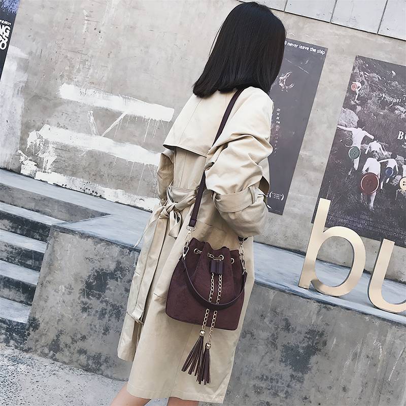 Cute Suede Bucket Bag - Women Bags & Wallets - Handbags - 3 - 2024