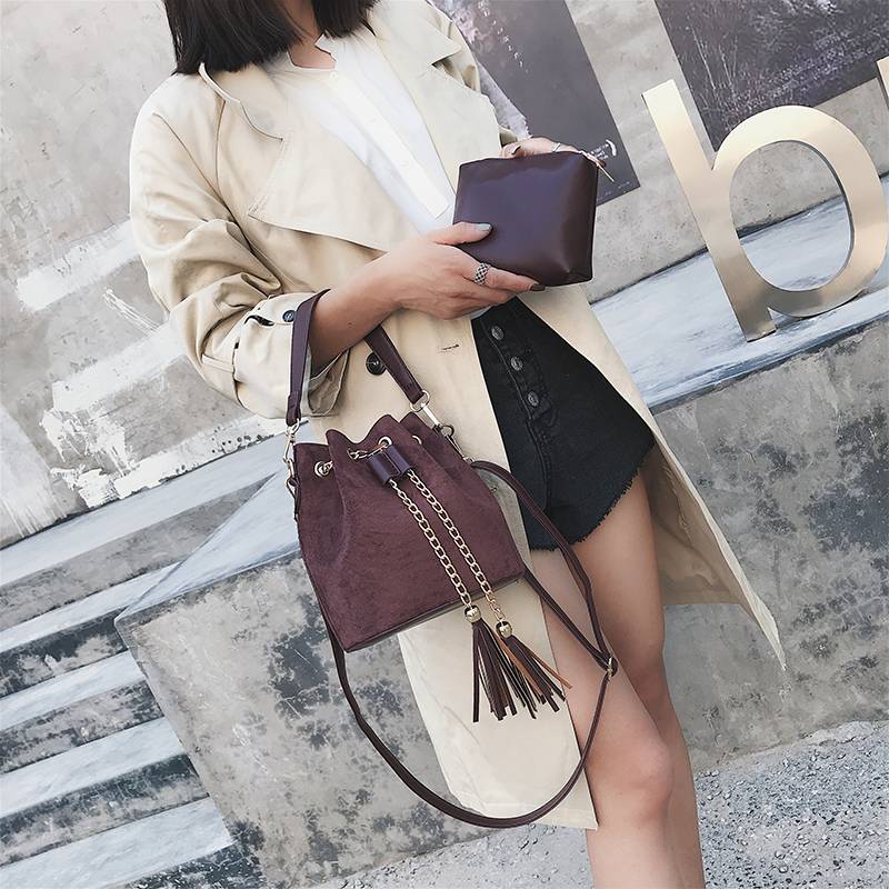 Cute Suede Bucket Bag - Women Bags & Wallets - Handbags - 4 - 2024