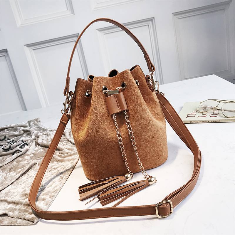 Cute Suede Bucket Bag - Women Bags & Wallets - Handbags - 5 - 2024