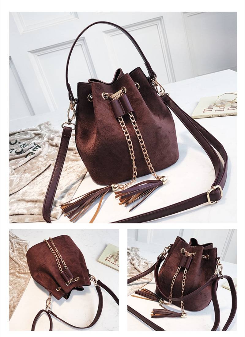 Cute Suede Bucket Bag - Women Bags & Wallets - Handbags - 9 - 2024