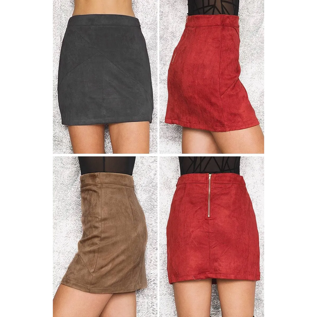 Sexy Suede Pencil Skirt - Bottoms - 4