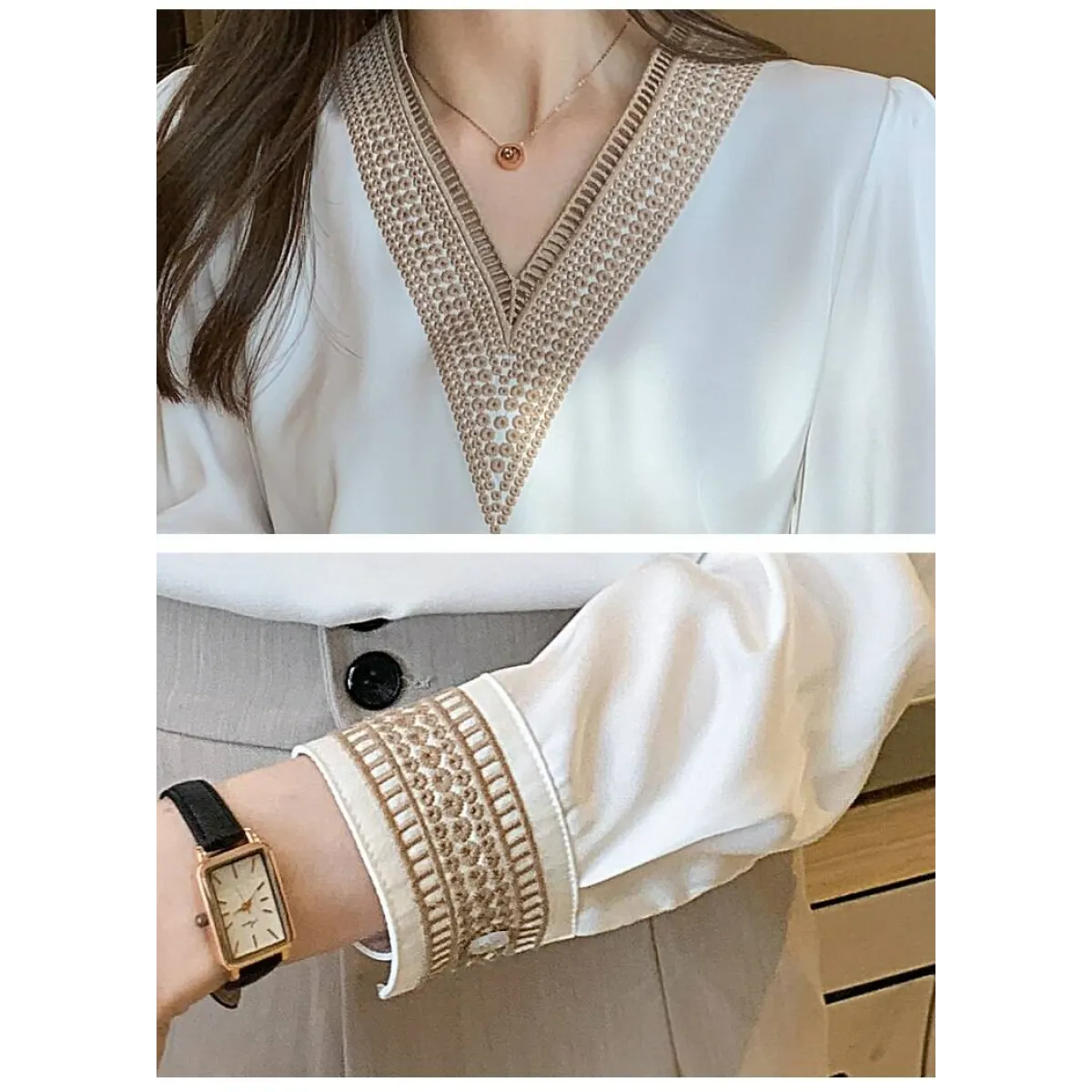 Women’s White Long Sleeve Summer Blouse - Women’s Clothing & Accessories - 7