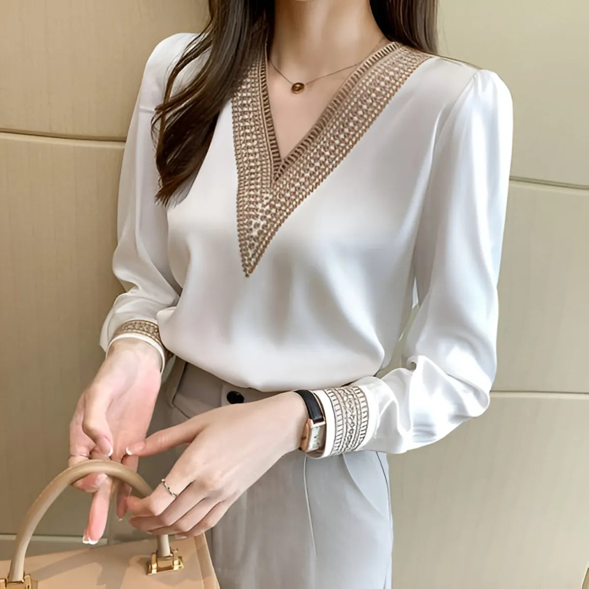 Women’s White Long Sleeve Summer Blouse - Women’s Clothing & Accessories - 8