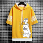 Men’s Summer Cartoon Hoodie - Harajuku Short Sleeve - Hoodies & Sweatshirts - 2