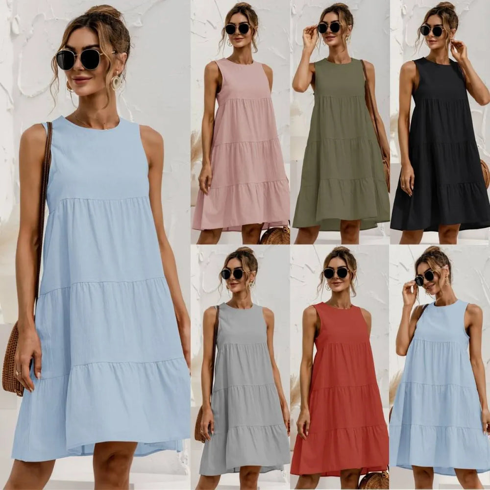 Summer Sleeveless Dress - All Dresses - 1