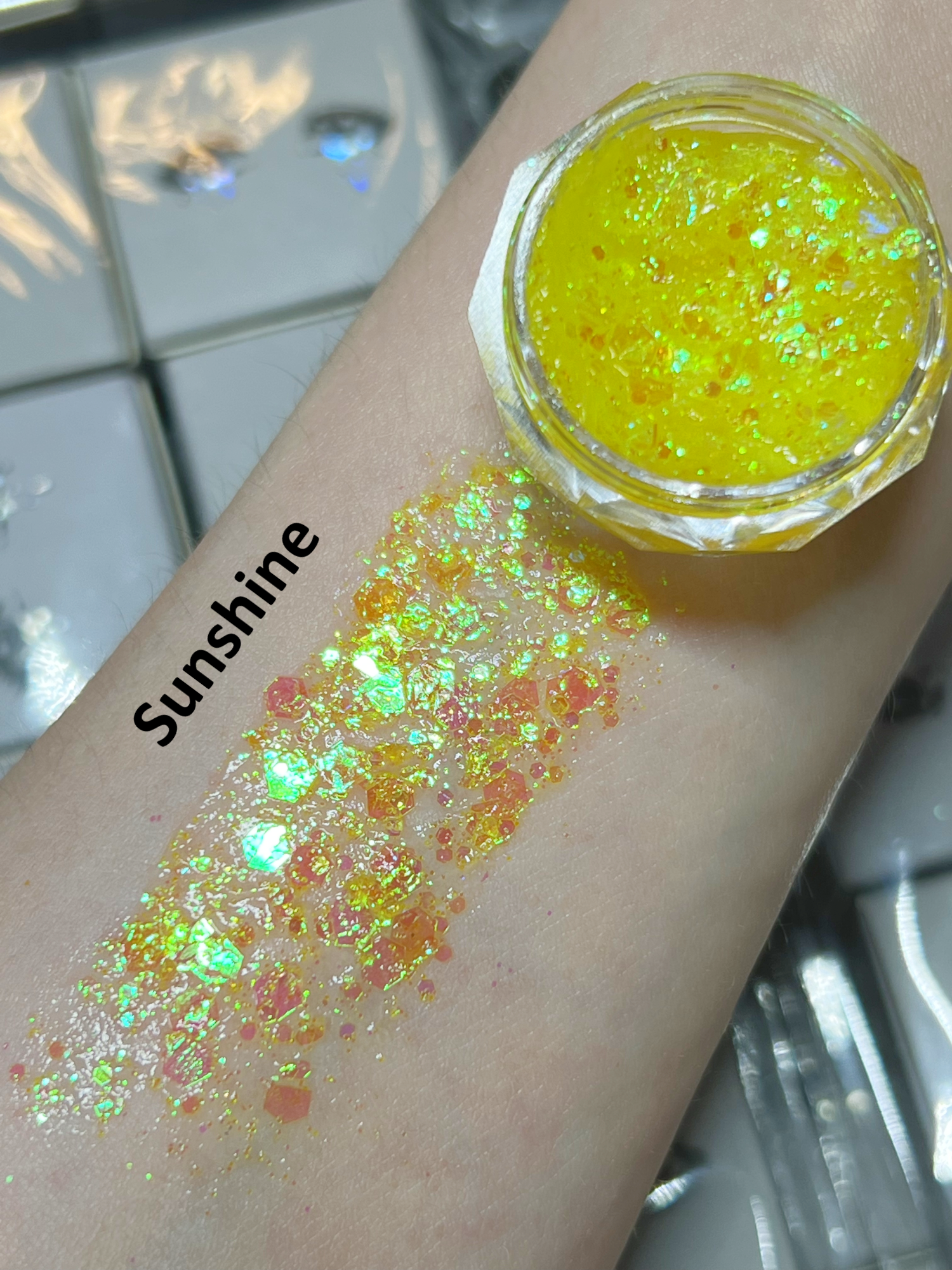 Gel Glitter Tears Festival Makeup