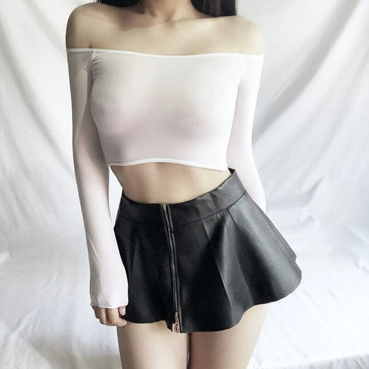 Super Mini Pleated PU Leather Skirt - Bottoms - 10