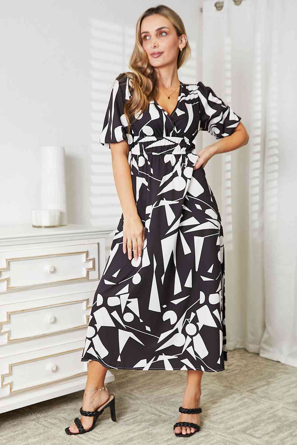 Surplice Balloon Sleeve Dress - All Dresses - Dresses - 14 - 2024