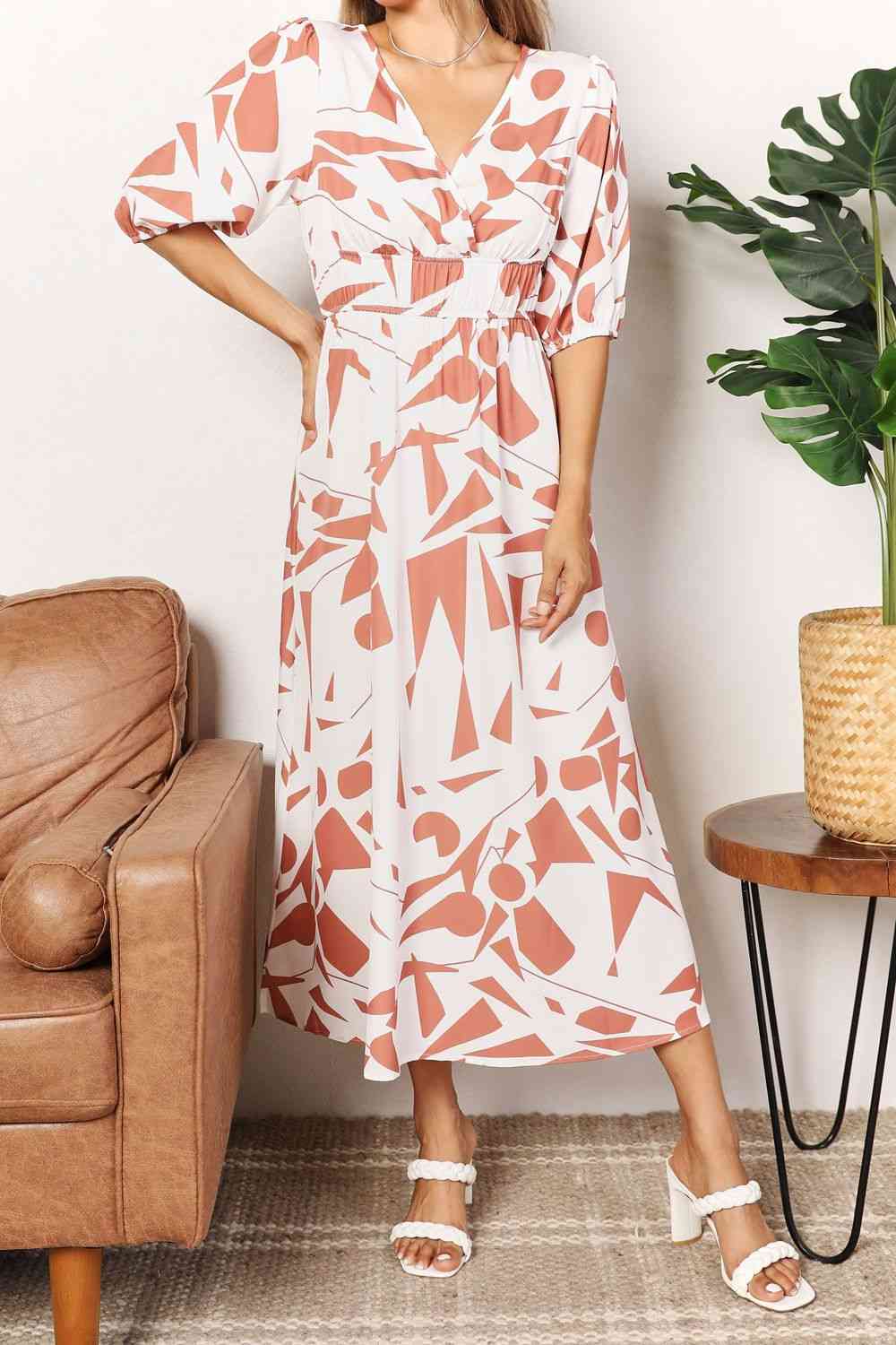 Surplice Balloon Sleeve Dress - All Dresses - Dresses - 6 - 2024