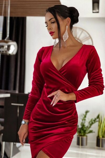 Surplice Long Sleeve Mini Dress - All Dresses - Dresses - 3 - 2024