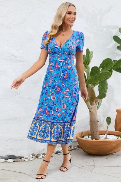 Printed Surplice Short Sleeve Dress - All Dresses - Dresses - 11 - 2024