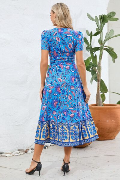 Printed Surplice Short Sleeve Dress - All Dresses - Dresses - 12 - 2024