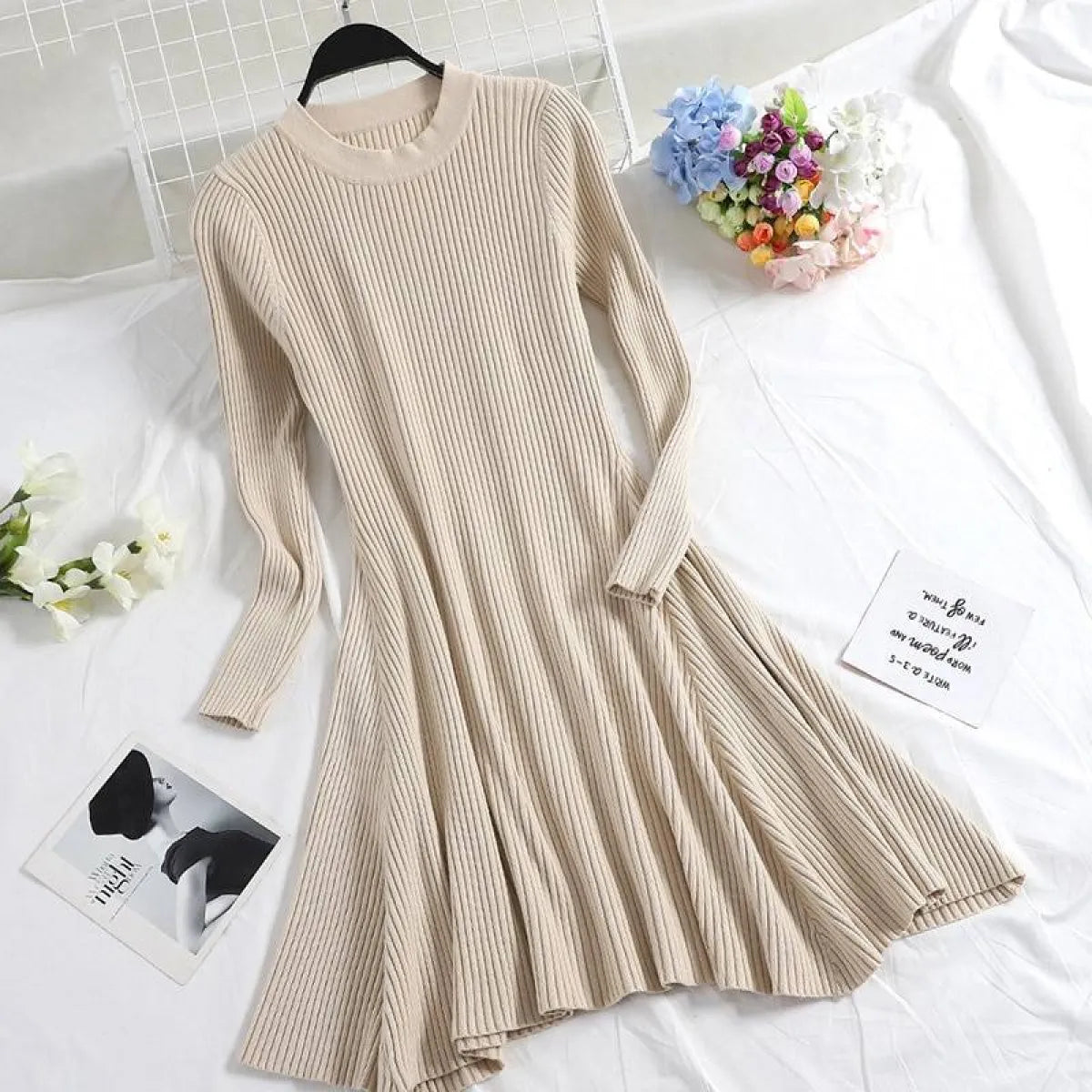 Long Sleeve Sweater Dress - All Dresses - 14