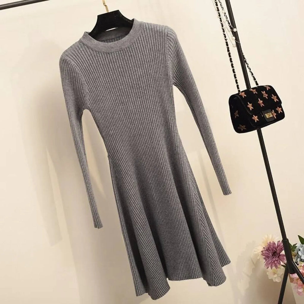 Long Sleeve Sweater Dress - All Dresses - 17