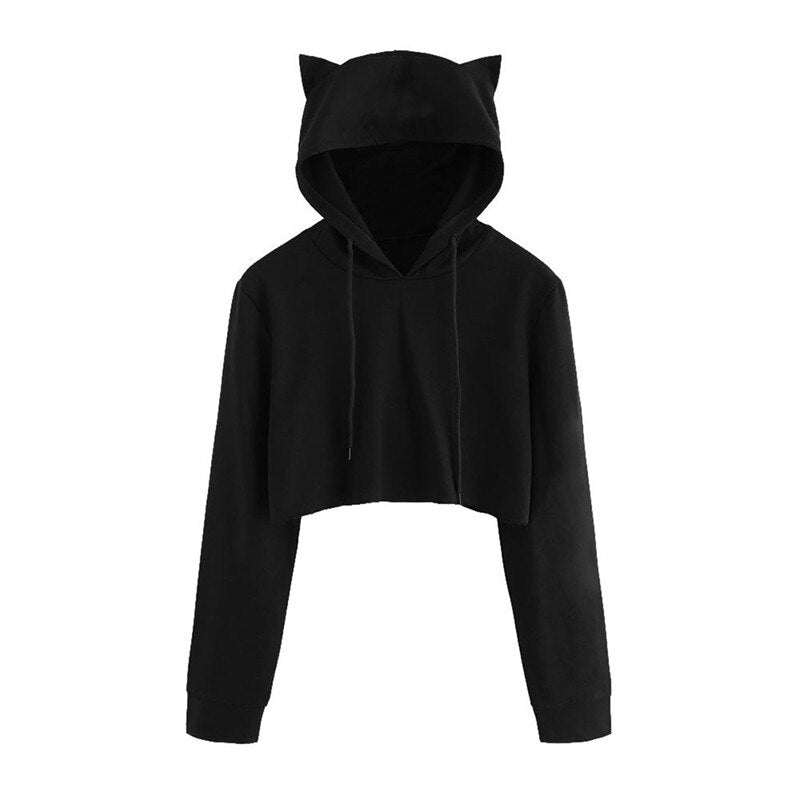 Autumn Hooded Pullover Crop Top - Charcoal / XXL - Sweaters - Clothing - 10 - 2024