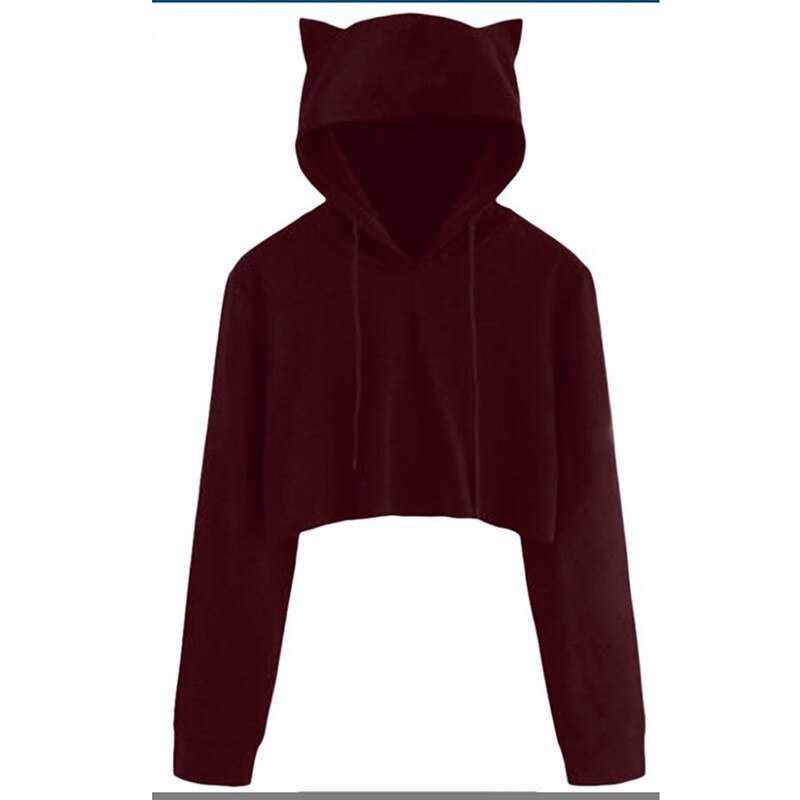 Autumn Hooded Pullover Crop Top - Red / XXL - Sweaters - Clothing - 11 - 2024