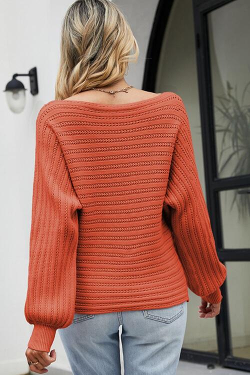 Boat Neck Batwing Sleeve Sweater - Sweaters - Shirts & Tops - 3 - 2024