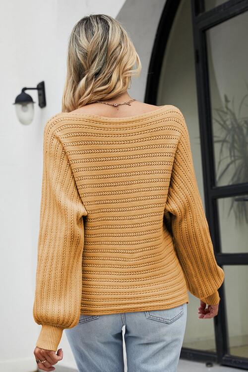 Boat Neck Batwing Sleeve Sweater - Sweaters - Shirts & Tops - 9 - 2024
