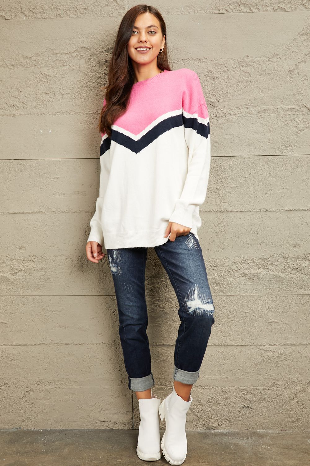 Chevron Pullover Sweater - Sweaters - Shirts & Tops - 4 - 2024