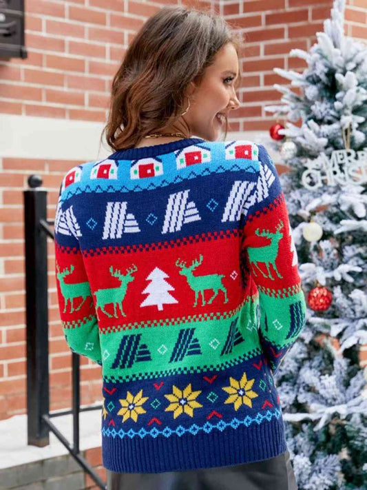 Christmas Round Neck Sweater - Sweaters - Shirts & Tops - 2 - 2024