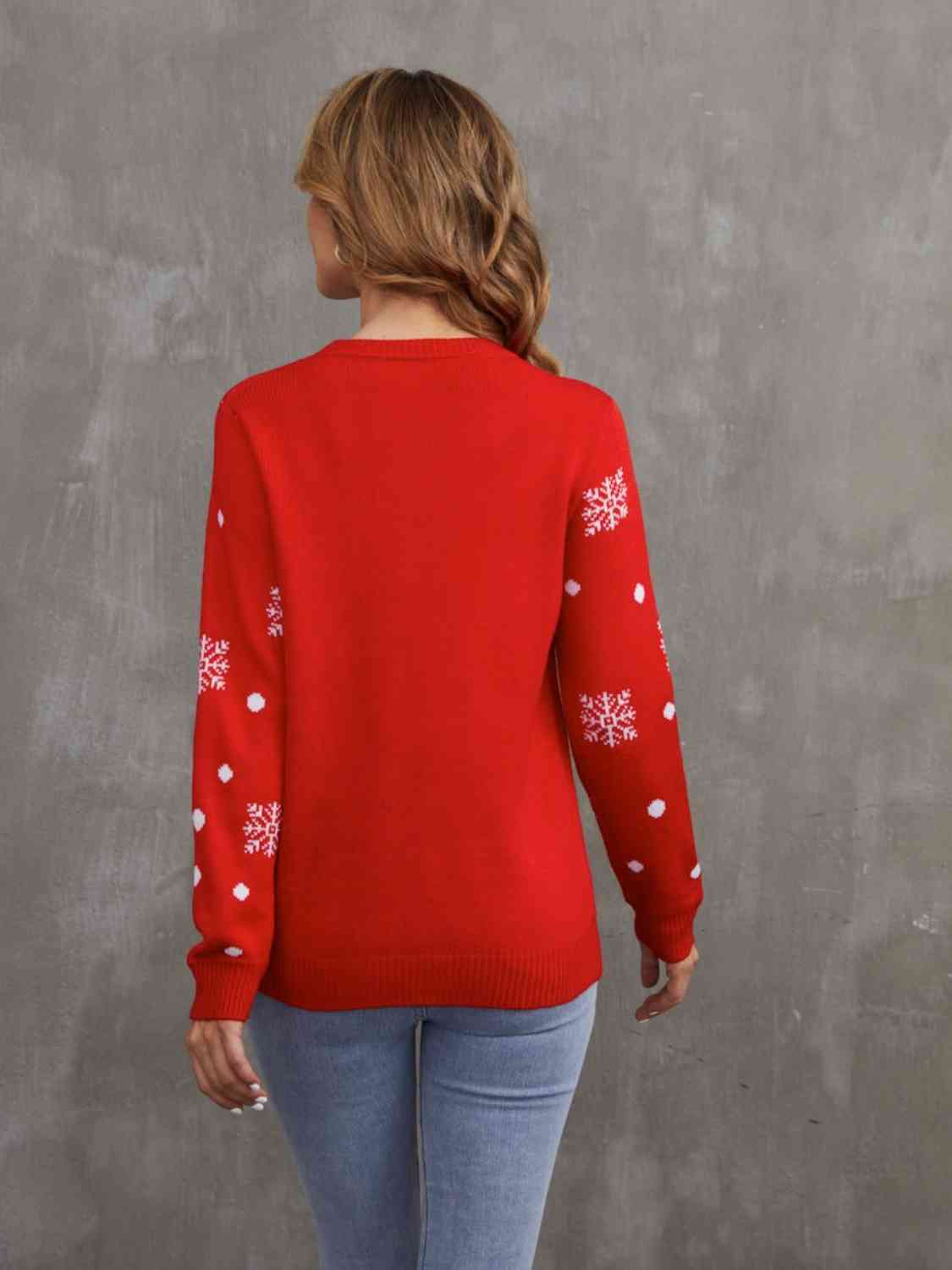 Christmas Theme Round Neck Sweater - Sweaters - Shirts & Tops - 2 - 2024