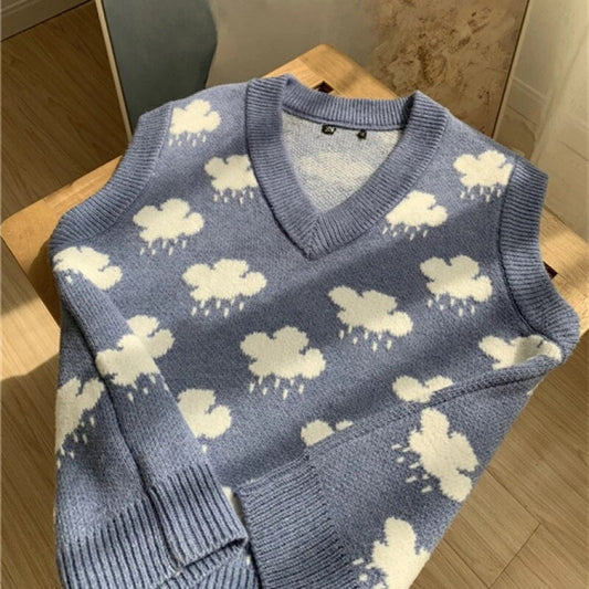 Cloud Sweater Vest - Blue / M - Sweaters - Shirts & Tops - 15 - 2024