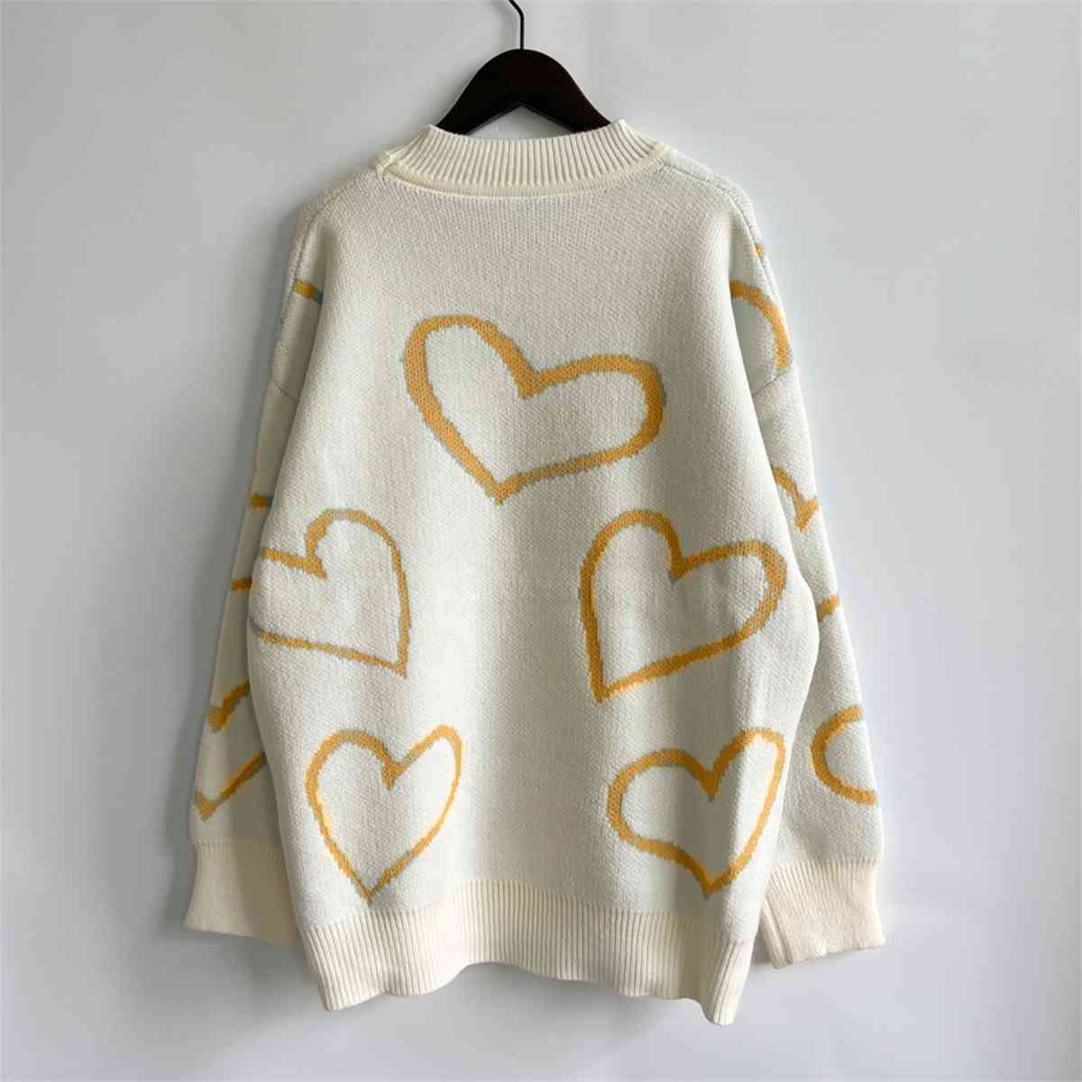 Heart Pattern Long Sleeve Sweater - Sweaters - Shirts & Tops - 15 - 2024